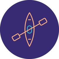 Canoe Line Two Color Circle Icon vector