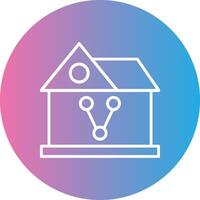 Sharing House Line Gradient Circle Icon vector