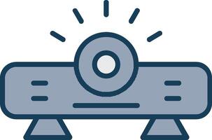 Projector Line Filled Grey Icon vector