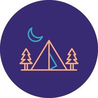 Camping Zone Line Two Color Circle Icon vector