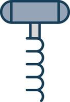 Corkscrew Line Filled Grey Icon vector