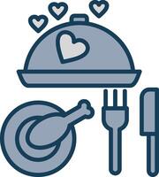 Dinner Line Filled Grey Icon vector