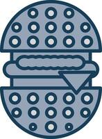 Burger Line Filled Grey Icon vector