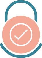 Security Check Glyph Two Color Icon vector