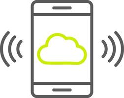 Mobile Cloud Line Two Color Icon vector