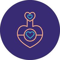 Love Potion Line Two Color Circle Icon vector