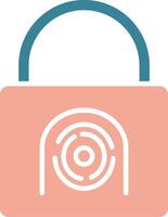 Security Basket Fingerprint Glyph Two Color Icon vector