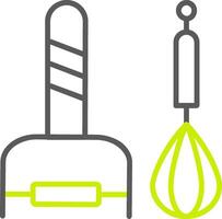 cocina utensilios línea dos color icono vector
