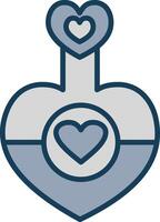 Love Potion Line Filled Grey Icon vector