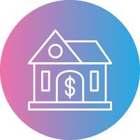 Buying Home Line Gradient Circle Icon vector