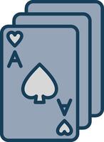Card Game Line Filled Grey Icon vector