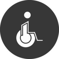 Handicaped Patient Glyph Inverted Icon vector