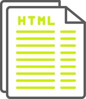 Html File Line Two Color Icon vector