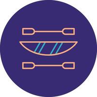 Kayak Line Two Color Circle Icon vector