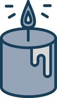 Candle Line Filled Grey Icon vector