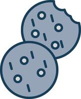 Cookie Line Filled Grey Icon vector