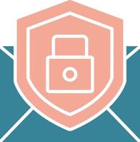 Email Protection Glyph Two Color Icon vector