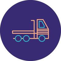 Trailer Line Two Color Circle Icon vector