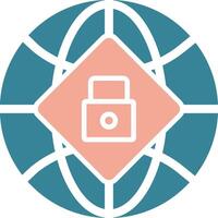 Global Security Glyph Two Color Icon vector