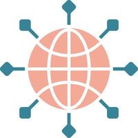 Global Connect Glyph Two Color Icon vector