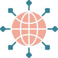 Global Connect Glyph Two Color Icon vector