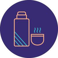 Thermos Line Two Color Circle Icon vector
