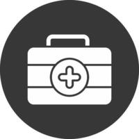 First Aid Kit Glyph Inverted Icon vector