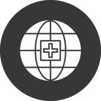 Global Medical Service Glyph Inverted Icon vector