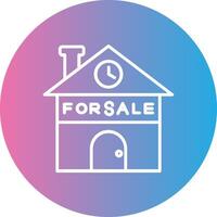 Home For Sale Line Gradient Circle Icon vector