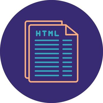 Html File Line Two Color Circle Icon vector
