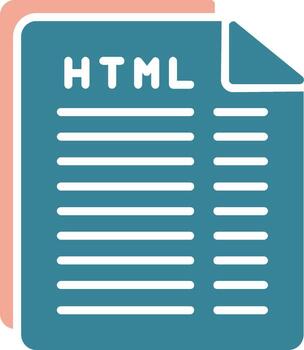 Html File Glyph Two Color Icon vector