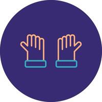 Gloves Line Two Color Circle Icon vector