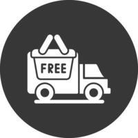 Free Delivery Glyph Inverted Icon vector