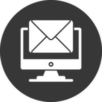 Mail Glyph Inverted Icon vector