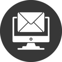 Mail Glyph Inverted Icon vector