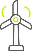 Wind Turbine Line Two Color Icon vector