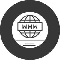 World Wide Glyph Inverted Icon vector