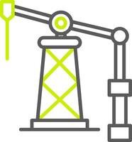 Oil Derrick Line Two Color Icon vector