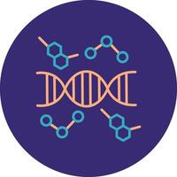 DNA Line Two Color Circle Icon vector