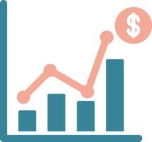 Sales Statistics Glyph Two Color Icon vector