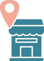 Shop Location Glyph Two Color Icon vector