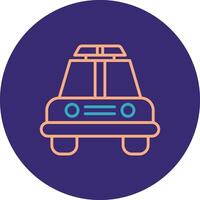 Police Car Line Two Color Circle Icon vector