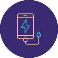 Charging Line Two Color Circle Icon vector