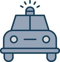 Police Car Line Filled Grey Icon vector