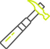 Hammer Line Two Color Icon vector