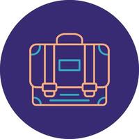 Briefcase Line Two Color Circle Icon vector