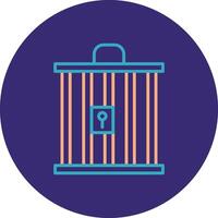 Cage Line Two Color Circle Icon vector