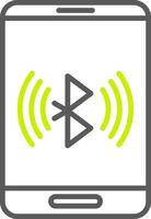 Bluetooth Line Two Color Icon vector