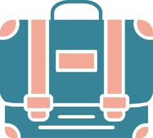 Briefcase Glyph Two Color Icon vector