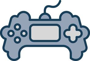 Game Line Filled Grey Icon vector